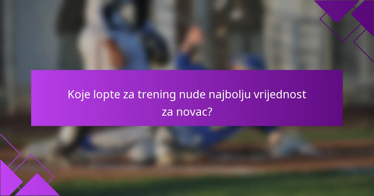 Koje lopte za trening nude najbolju vrijednost za novac?