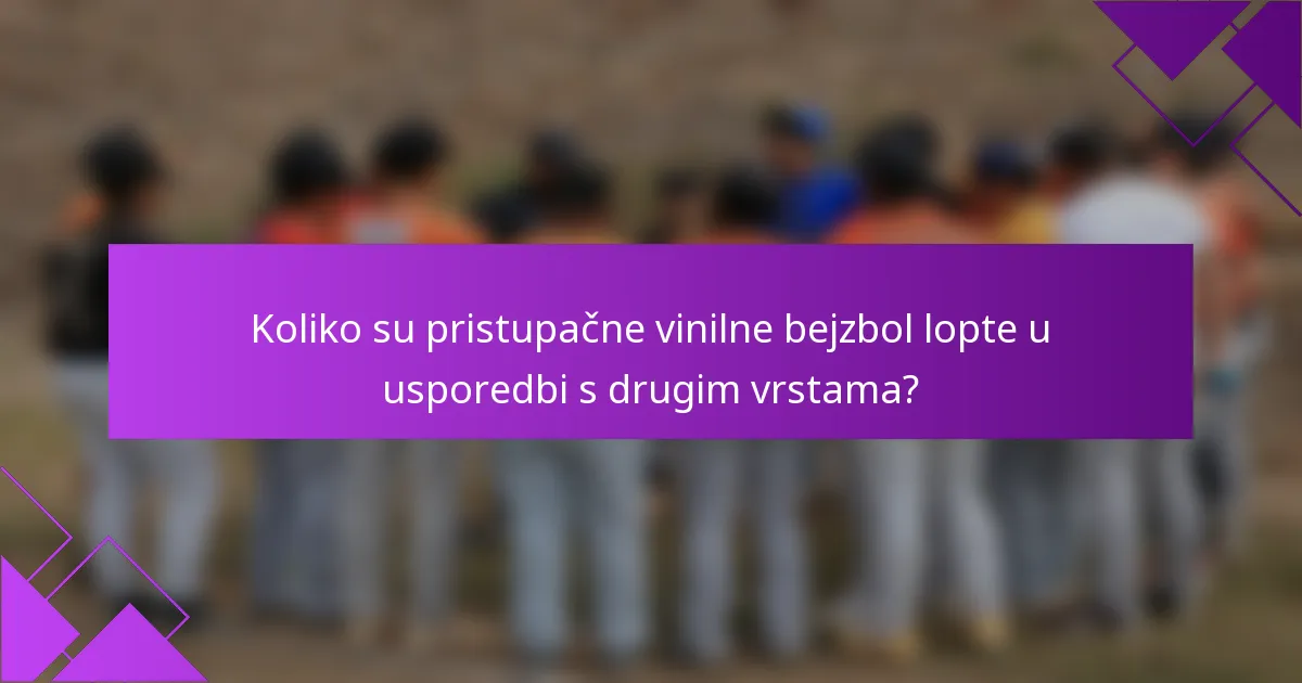 Koliko su pristupačne vinilne bejzbol lopte u usporedbi s drugim vrstama?